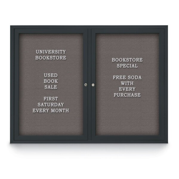 Indoor Enclosed Combo Board, 42"x32", Bronze Frame/Blue & Pearl